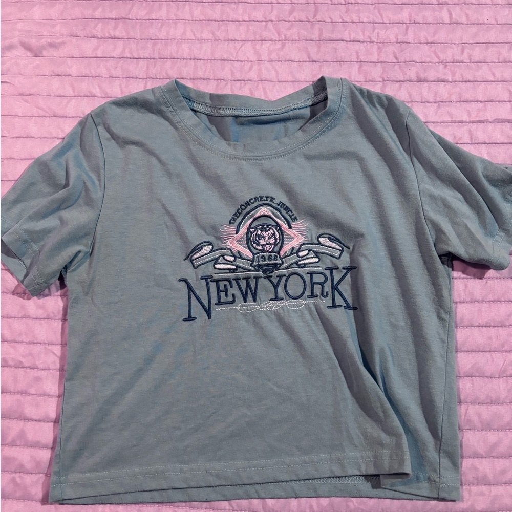 New York Blue Crop Top